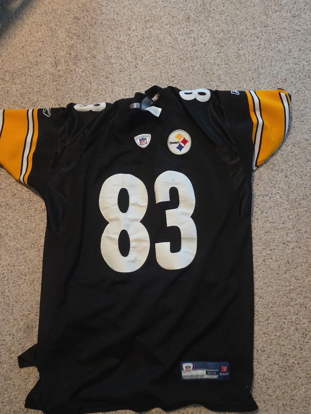 Reebok Black & Gold #83 Pittsburgh Steelers Jersey